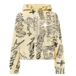 VERTABRAE – Ivory Graffiti Zip Up Hoodie