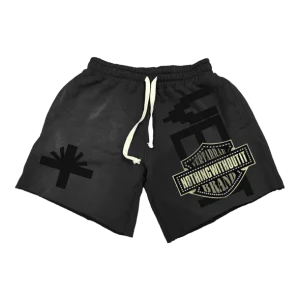 Vertabrae Black Double Emblem Shorts