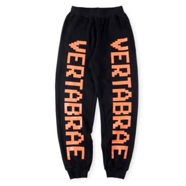 Vertabrae Black with Orange Double Sided Logo Sweatpant