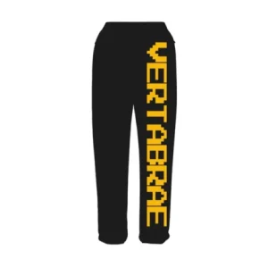 Vertabrae Black with Yellow Printed Sweatpants Vertabrae Black with Yellow Printed Sweatpants