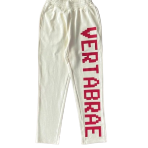 Vertabrae White Sweatpant with Logo